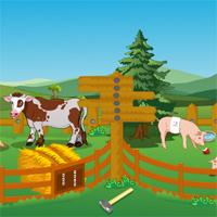 Free online html5 games - Calf Hungry Escape game - WowEscape 