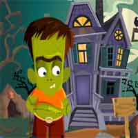 Cute Green Zombie Rescue Games4King