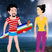 Free online html5 games - Couple Surfboard Escape HTML5 game 
