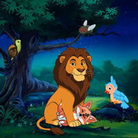 Fox Confined by Lion