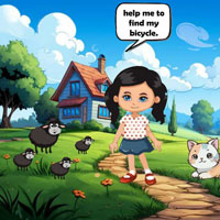 Free online html5 games - Girl Questing For Stolen Bicycle game 
