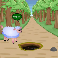 Free online html5 games - Help Fallen Down Sheep Baby game 