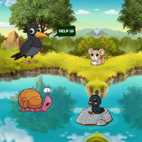 Free online html5 escape games - Little Crow Stuck In Pond