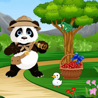 Free online html5 games - Scientist Panda Reach Cave House game 