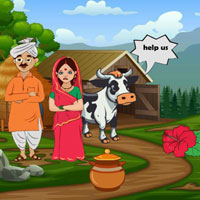 Free online html5 escape games - Village Couple Missed Calf