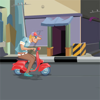 Free online html5 games - Busy Man Scooter Escape game 