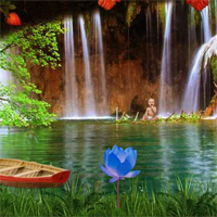 Free online html5 games - 8b Waterfall Baby Rescue game 