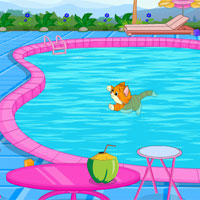 Free online html5 games - Cat Escape From Swimming Pool game 