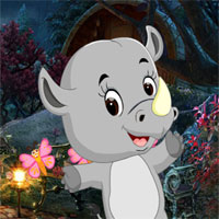 Free online html5 games - Games4King Little Rhinoceros Rescue Escape game 