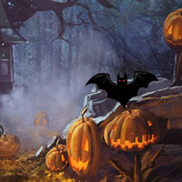 Free online html5 games - Halloween Pumpkin Haunted Forest Escape game 