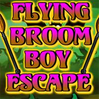 Free online html5 games - Flying Broom Boy Escape game 