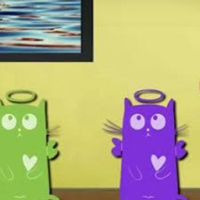 Free online html5 games -  8bg Cat Couple Escape game 