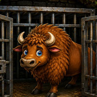Free online html5 escape games - Rescue the Locked Bison
