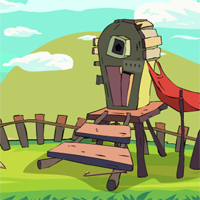Free online html5 games - GenieFunGames Lost Land Escape 5 game 