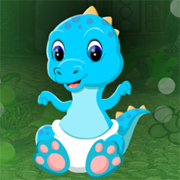 Free online html5 games - Games4king Blue Baby Dinosaur Escape game 