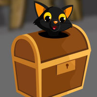 Free online html5 escape games - Black Cat Rescue from Wood Box