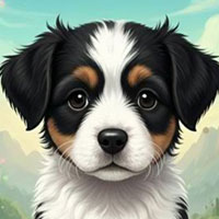 Free online html5 escape games - Cute Blackwhite Puppy Escape