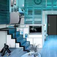 Free online html5 games - G2R Contempo Blue House Escape game - WowEscape 
