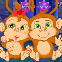Free online html5 games - G4K Pair Monkey Rescue Escape game - WowEscape 