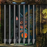 Free online html5 games - 8bGames Halloween Scared Cat Escape game 