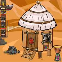 Free online html5 games - GenieFunGames Billy Tribal Hut Escape game 