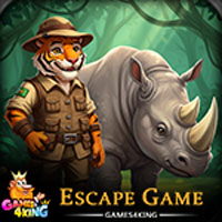 Free online html5 games - Forest Tiger And Rhino Rescue  game 