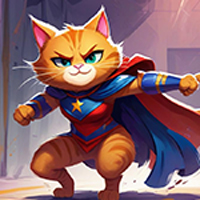 Free online html5 games - Strong Hero Cat Rescue game 