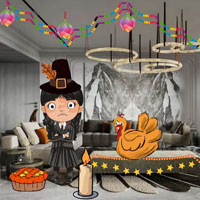 Free online html5 escape games - BIG Tara Exited Thanksgiving Party House