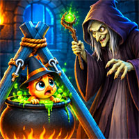 Free online html5 games - Free the Creature from the Witch game 