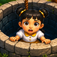 Free online html5 games - Cute Girl Rescue from Deep Well game 