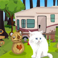 Free online html5 games - Games4King Cute White Cat Rescue game 