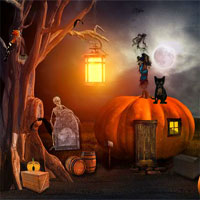 Free online html5 games - Escape Halloween Cementry 2 FirstEscapeGames game 