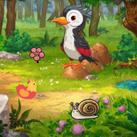 Free online html5 games - Help The Mom Woodpecker game 