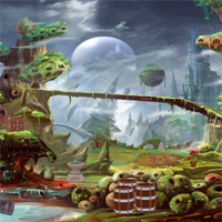 Free online html5 games - Fantasy World Magical Lamp Escape game 