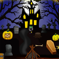 Free online html5 games - Halloween Find The Golden Bone game 