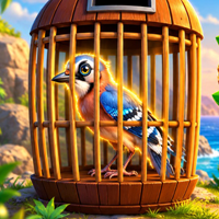 Free online html5 games - Free the Jay Bird from the Cage game 