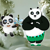 Free online html5 games - Panda Snow Forest Escape game 