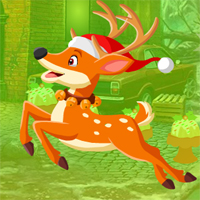 Free online html5 games - Games4King Gleeful Christmas Deer Escape game - WowEscape 