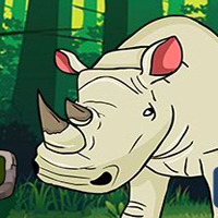 Free online html5 games - G2J White Rhinoceros Escape game 