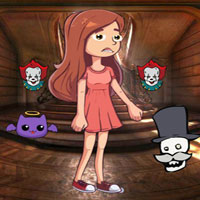 Free online html5 games - BIG Girl Eluded Haunted House game 
