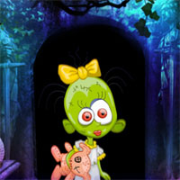 Free online html5 games - G4K Green Zombie Girl Rescue game 