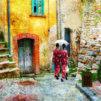Free online html5 games - Pictorial Greek Street Escape game 