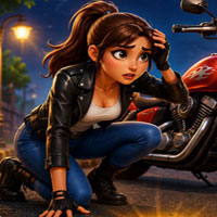 Free online html5 escape games - Help the Biker Girl Find the Bike Key