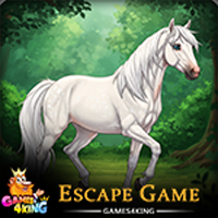 Free online html5 games - Majestic White Mare Rescue game 