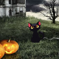 Free online html5 games - Halloween Cemetery Castle Escape game 