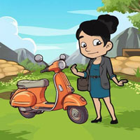 Free online html5 escape games -  Girl Scooty Ran Out Of Fuel
