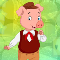Free online html5 games - G4K Cheerful Lady Pig Escape game 