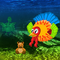 Free online html5 games - Big Thanksgiving Underwater Fish Escape game 