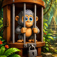 Free online html5 games - Rescue the Captured Monkey game 