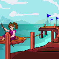 Free online html5 games - G2M Boat Girl Escape game 